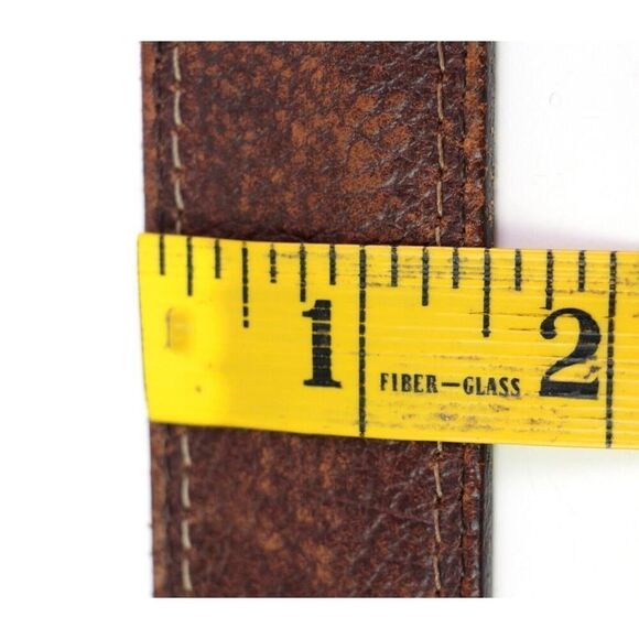 Mexico BROWN GENUINE LEATHER 1 1/2"Wd STITCHED DRESS MEN'S BELT Sz 42/105 (E57 - Picture 7 of 11